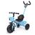 Triciclo infantil com guidão e pedal 2 em 1 cesto passeio mega compras Azul