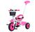 Triciclo Infantil Passeio Com Empurrador 3 Rodas Rosa, 22231