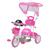 Triciclo Infantil Passeio Motoca Empurrador 2 Em1 Importway Rosa