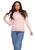 Tricô Blusa Sueter Pink Tricot Com Estampa de Coração 3d Feminina Para o Inverno 5967 Rosê