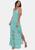 Tricô Vestido Longo Pink Tricot Sereia Com Decote V e Franjas Feminino 5582 Verde claro