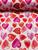 Tricoline DIGITAL 100% algodão (50cm X 1,5m) Corações delicados vermelhos