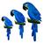 Trio De Arara M Decorativo De Parede Mdf Kit Decoração Casa Jardim Quadro Placa Azul