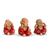 Trio De Buda Bebê Cego Surdo Mudo Estatueta 8 Cm - Várias Variedades Vermelho