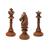 Trio de peças do xadrez decorativas em resina Marrom