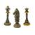 Trio de peças do xadrez decorativas em resina Verde e Dourado