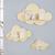 Trio de Prateleira Nuvem Decoração Quarto de Bebê Suporte de Ursinho Amarelo