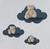 Trio de Prateleira Nuvem Decoração Quarto de Bebê Suporte de Ursinho Azul Marinho