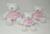 Trio de ursas articulados com vestidos nicho decoração bebê quarto Vestido poa rosa