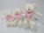 Trio De Ursos New Soft Para Nichos -14 cm-17 Cm- 24 Cm Nichos Bebês Decoração Quartos Infantil Laço rosa
