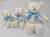 Trio De Ursos New Soft Para Nichos -14 cm-17 Cm- 24 Cm Nichos Bebês Decoração Quartos Infantil Laço azul