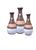 Trio De Vasos De Cerâmica Decorativos - Enfeite Para Sala Quarto Rack Aparador Betume com branco