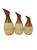 Trio De Vasos De Cerâmica Decorativos - Enfeite Para Sala Quarto Rack Aparador Betume com marrom