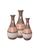 Trio De Vasos De Cerâmica Decorativos - Enfeite Para Sala Quarto Rack Aparador Betume com bege
