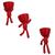 Trio De Vasos Decorativos Robert Plant Alpinistas 17cm Vermelho