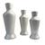 Trio decorativo vaso garrafa branco perolado de cerâmica Branco Pérola