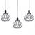 Trio Lustre Pendente Aramado Diamante Preto Preto