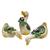 Trio Pato Pequeno Cerâmica Enfeite Casa Decoração Sala Varanda Verde