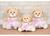 Trio ursinha bailarina menor para nichos e decorações quarto infantil Ramo rosa