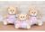 Trio ursinha bailarina menor para nichos e decorações quarto infantil Cinza com rosa