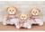 Trio ursinha bailarina menor para nichos e decorações quarto infantil Rosa seco