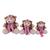 Trio Urso Aviador  Para Nicho de Luxo 15 cm 20 cm 25 cm Várias Cores Rosa