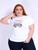 Tshirt plus size estampa borboleta Branco