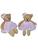 Ursa de pelúcia com vestido rosa 2 unidades com 29cm cada brinquedo decoração quarto infantil Doce de leite com rosa