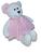 Ursa de pelúcia com vestido rosa 2 unidades com 29cm cada brinquedo decoração quarto infantil Branco com rosa