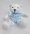 Urso articulado pelúcia branca g. 34cm laços variados nichos decoração quartos bebês Laço de cetim azul