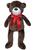 Urso ballu cor marrom 60 cm pelúcia decoração quarto bebê Laço vermelho