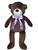 Urso ballu cor marrom 60 cm pelúcia decoração quarto bebê Laço lilás