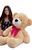 Urso Bicho de Pelúcia Grande Gigante com Laço Teddy 1,10 Metros Doce de leite laço pink