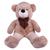 Urso de Pelúcia Antialérgico Grande 90Cm Com Laço Teddy Nacional Avelã, Marrom