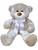 Urso De Pelúcia Avelã  Super Macio 50 Cm - Com Laço Colorido, Decoração Quarto Infantil Laço branco