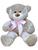Urso De Pelúcia Avelã  Super Macio 50 Cm - Com Laço Colorido, Decoração Quarto Infantil Laço rosa