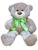 Urso De Pelúcia Avelã  Super Macio 50 Cm - Com Laço Colorido, Decoração Quarto Infantil Laço verde