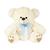 Urso De Pelúcia Baby 30 Cm - Escolha Cor Do Laço Marfim, Azul bb