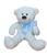 Urso De Pelúcia Baunilha Super Macio 50 Cm - Com Laço Colorido, Decoração Quarto Infantil - XU BABY Azul b, B