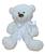 Urso De Pelúcia Baunilha Super Macio 50 Cm - Com Laço Colorido, Decoração Quarto Infantil - XU BABY Branco