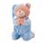 Urso de Pelúcia Buba Que Reza Azul Bebê 24cm Anjo