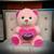 Urso de Pelúcia com coração brinquedo super fofo 21 cm/s para cestas Rosa claro