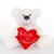 Urso de Pelúcia Dia dos Namorados Coração Varias Cores Baunilha