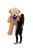 Urso De Pelúcia Gigante Teddy 1,70m Com Laço Várias Cores - Beca Baby Doce de leite com laço azul