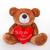 Urso de Pelúcia Grande 60cm Coração Presente Feliz Dia Dos Namorados Teddy Varias Cores Mel