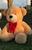 Urso gigante 90cm teddy pelucia antialérgico com laço varias cores Doce de leite, Vermelho
