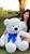 Urso Gigante Grande Pelúcia Teddy 110cm Baunilha Gravata azul