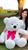 Urso Gigante Grande Pelúcia Teddy 110cm Baunilha Gravata rosa