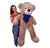 Urso Gigante Pelúcia Ted Bicho 90cm Antialérgico bebê almofada Avelã laço azul