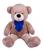 Urso Gigante Pelúcia Teddy 1,10 Metros com Laço - Várias Cores - Barros Baby Urso avelã com laço azul